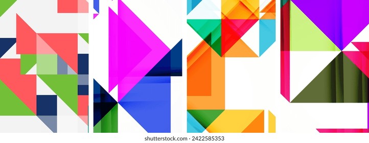 Triangle poster geometric background set