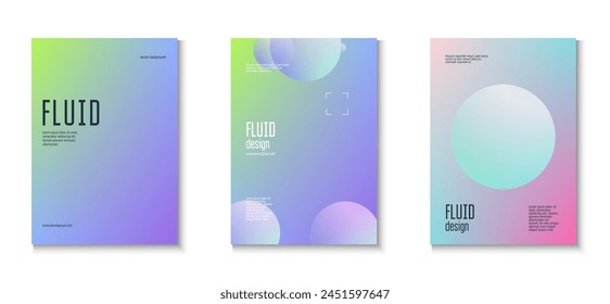 Triangle Poster. Hologram Elements. Violet Holographic Set. 3d Shape. Aesthetic Digital Placard. Geometric Trend Collection. Gradient Background. Blue Triangle Poster