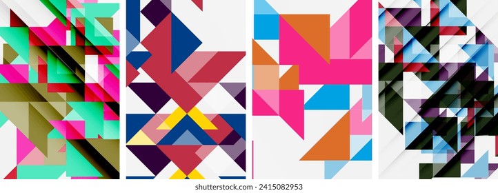 Triangle poster set for wallpaper, business card, cover, poster, banner, brochure, header, website