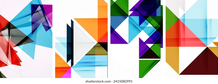 Triangle poster set for wallpaper, business card, cover, poster, banner, brochure, header, website