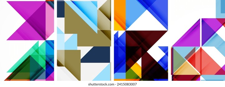 Juego de pósters triangulares para papel de pared, tarjeta de visita, portada, cartel, pancarta, folleto, cabecera, sitio web