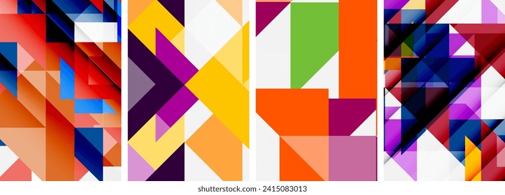 Juego de pósters triangulares para papel de pared, tarjeta de visita, portada, cartel, pancarta, folleto, cabecera, sitio web