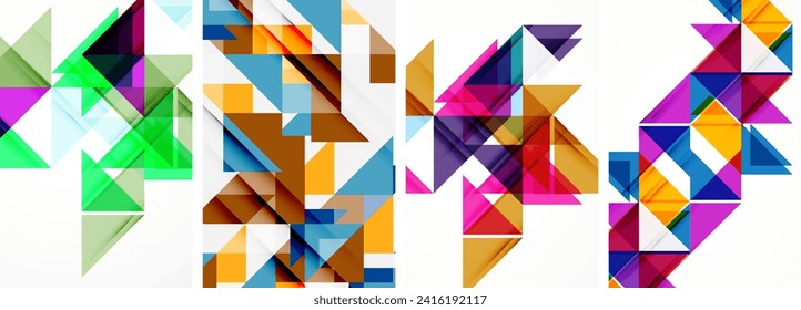 Triangle poster set for wallpaper, business card, cover, poster, banner, brochure, header, website