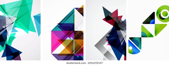 Triangle poster set for wallpaper, business card, cover, poster, banner, brochure, header, website