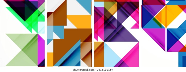 Triangle poster set for wallpaper, business card, cover, poster, banner, brochure, header, website