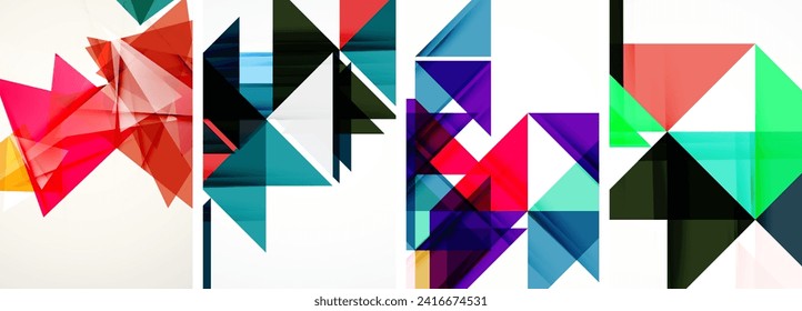 Triangle poster set for wallpaper, business card, cover, poster, banner, brochure, header, website