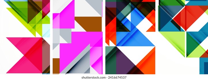 Triangle poster set for wallpaper, business card, cover, poster, banner, broschüre, header, website