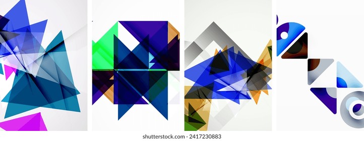 Triangle poster set for wallpaper, business card, cover, poster, banner, brochure, header, website