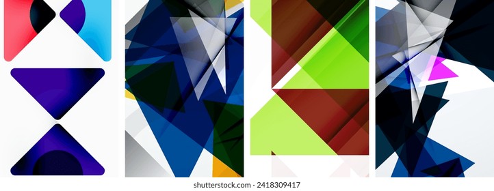 Triangle poster set for wallpaper, business card, cover, poster, banner, broschüre, header, website