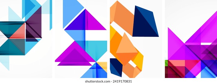 Triangle poster set for wallpaper, business card, cover, poster, banner, brochure, header, website
