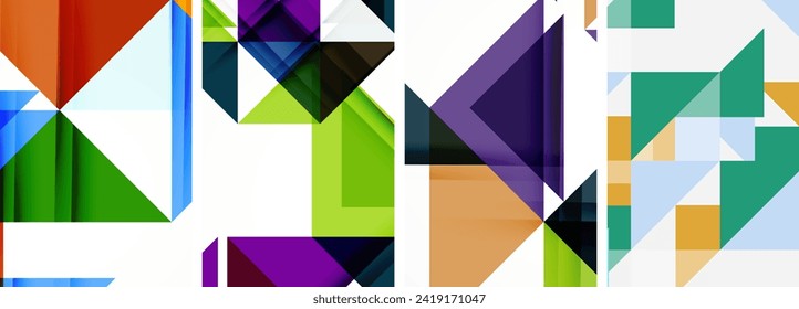 Triangle poster set for wallpaper, business card, cover, poster, banner, brochure, header, website
