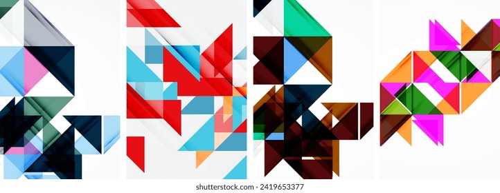 Triangle poster set for wallpaper, business card, cover, poster, banner, brochure, header, website