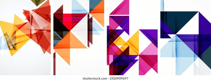 Triangle poster set for wallpaper, business card, cover, poster, banner, broschüre, header, website