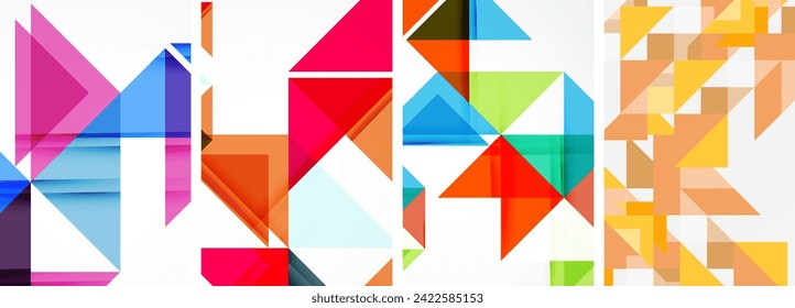 Triangle poster set for wallpaper, business card, cover, poster, banner, brochure, header, website