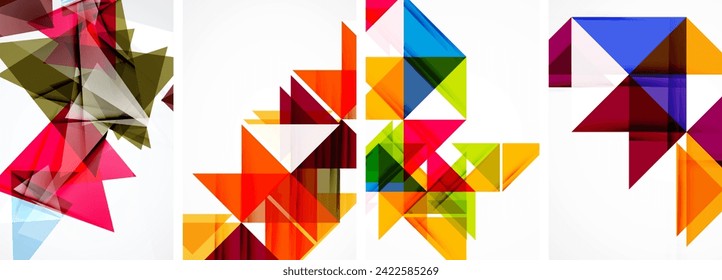 Triangle poster set for wallpaper, business card, cover, poster, banner, brochure, header, website