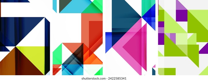 Juego de pósters triangulares para papel de pared, tarjeta de visita, portada, cartel, pancarta, folleto, cabecera, sitio web
