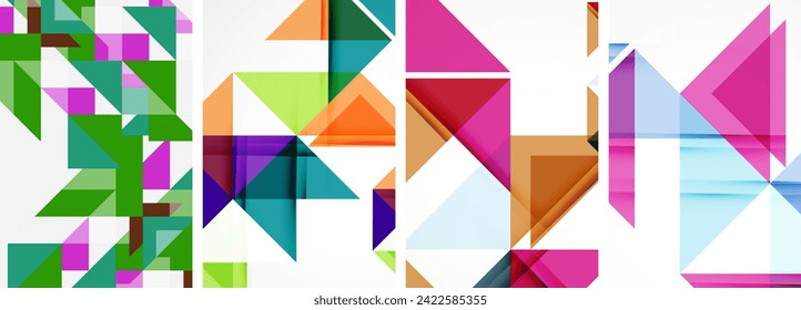 Triangle poster set for wallpaper, business card, cover, poster, banner, brochure, header, website