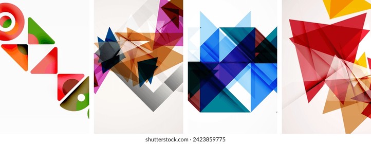 Triangle poster set for wallpaper, business card, cover, poster, banner, brochure, header, website