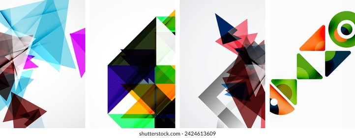 Triangle Poster Set für Tapete, Visitenkarte, Cover, Poster, Banner, Broschüre, Header, Website