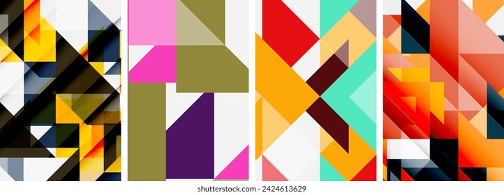 Triangle poster set for wallpaper, business card, cover, poster, banner, brochure, header, website