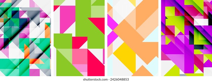 Triangle poster set for wallpaper, business card, cover, poster, banner, brochure, header, website