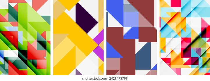 Triangle poster set for wallpaper, business card, cover, poster, banner, brochure, header, website