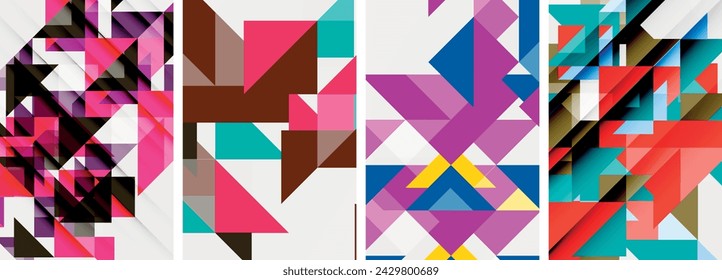 Triangle Poster Set für Tapete, Visitenkarte, Cover, Poster, Banner, Broschüre, Header, Website