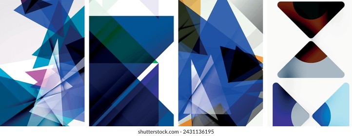 Triangle poster set for wallpaper, business card, cover, poster, banner, brochure, header, website