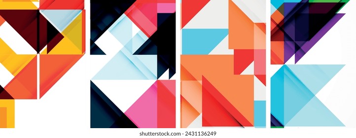 Triangle Poster Set für Tapete, Visitenkarte, Cover, Poster, Banner, Broschüre, Header, Website
