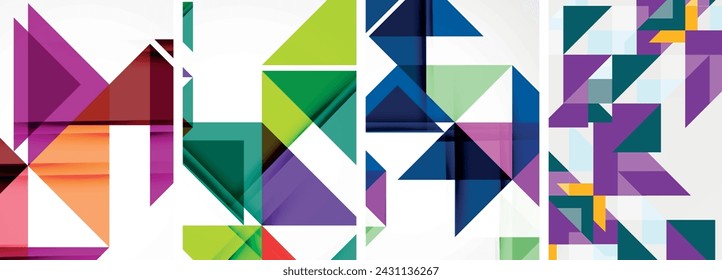 Triangle poster set for wallpaper, business card, cover, poster, banner, brochure, header, website