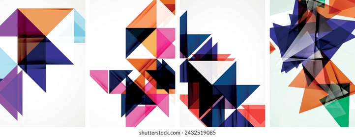Triangle poster set for wallpaper, business card, cover, poster, banner, brochure, header, website