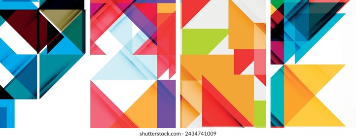 Conjunto de póster de triángulo para papel pintado, tarjeta de visita, cubierta, póster, banner, folleto, encabezado, sitio web