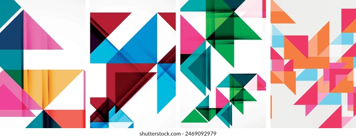 Triangle poster set for wallpaper, business card, cover, poster, banner, brochure, header, website