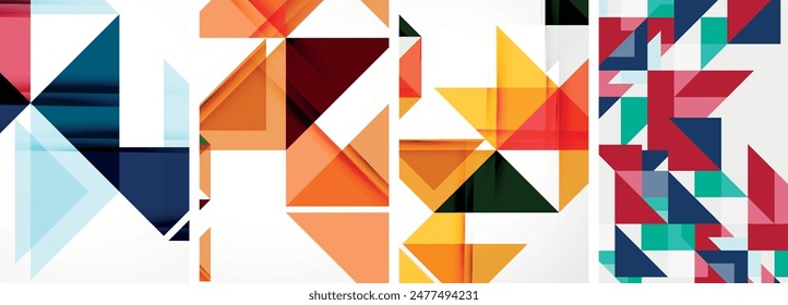 Triangle poster set for wallpaper, business card, cover, poster, banner, brochure, header, website