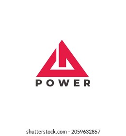 triangle power button symbol geometric simple logo vector