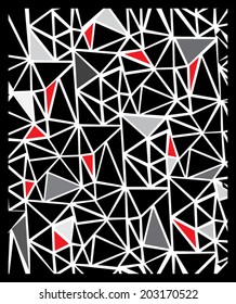 Triangle print in red and black colors.
