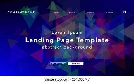 triangle prism forward and backward landing page template streaming technology background for website UI template business Annual reports, flyer, poster, magazine cover,brochure template vector EPS.