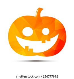 Triangle pumpkin, stylized Halloween card 