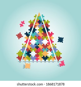 Triangle Puzzle design vector illustration