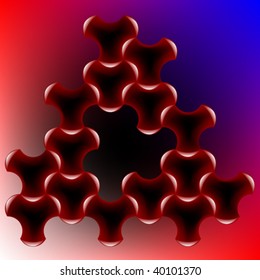 triangle puzzle, vector art illustration