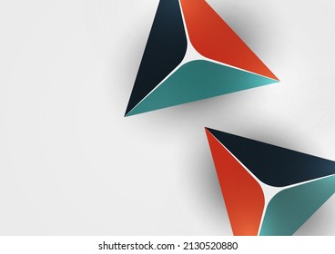 Triangle, pyramid. Abstract colorful background with bright geometric elements. Vector illustration