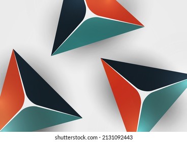 Dreieck, Pyramide. Abstrakter bunter Hintergrund mit hellen geometrischen Elementen. Vektorgrafik