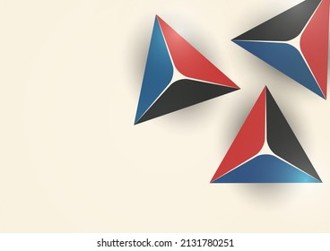 Triangle, pyramid. Abstract colorful background with bright geometric elements. Vector illustration