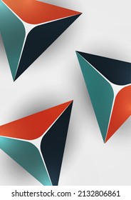 Triangle, pyramid. Abstract colorful background with bright geometric elements. Vector illustration
