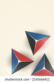Triángulo, pirámide. Resumen de fondo colorido con elementos geométricos brillantes. Ilustración del vector