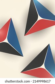 Triangle, pyramid. Abstract colorful background with bright geometric elements. Vector illustration
