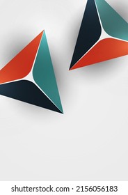 Triangle, pyramid. Abstract colorful background with bright geometric elements. Vector illustration
