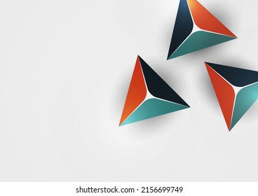 Triangle, pyramid. Abstract colorful background with bright geometric elements. Vector illustration