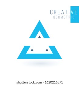 Triangle Pyramid Abstract geometrical logo design. Business identity tech element. Stock Vector illustration isolated on white background.