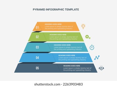 Dreieck-, Pyramidendiagramm-Infografik-flache Vektorgrafik für Präsentationen	